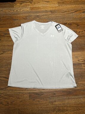 Under Armour Women's V-Neck Short Sleeve Top - Light Gray